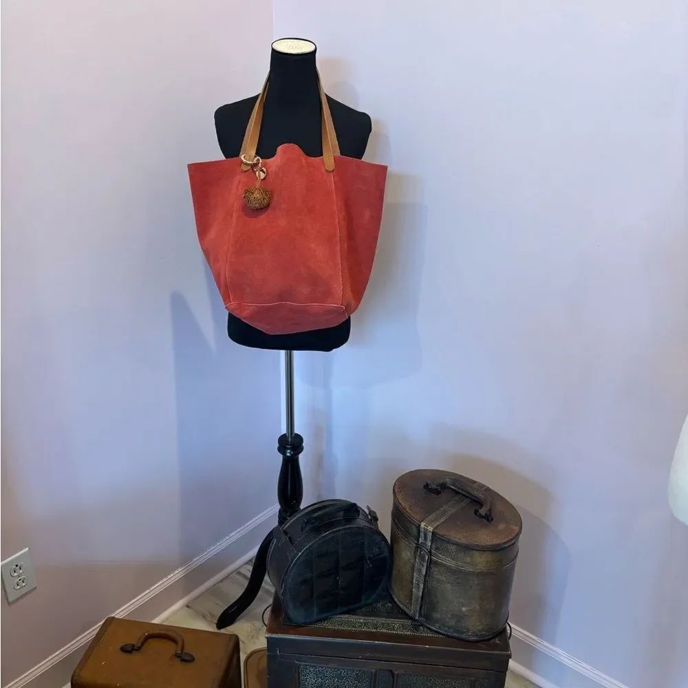 Mark & Graham Red Suede Tote